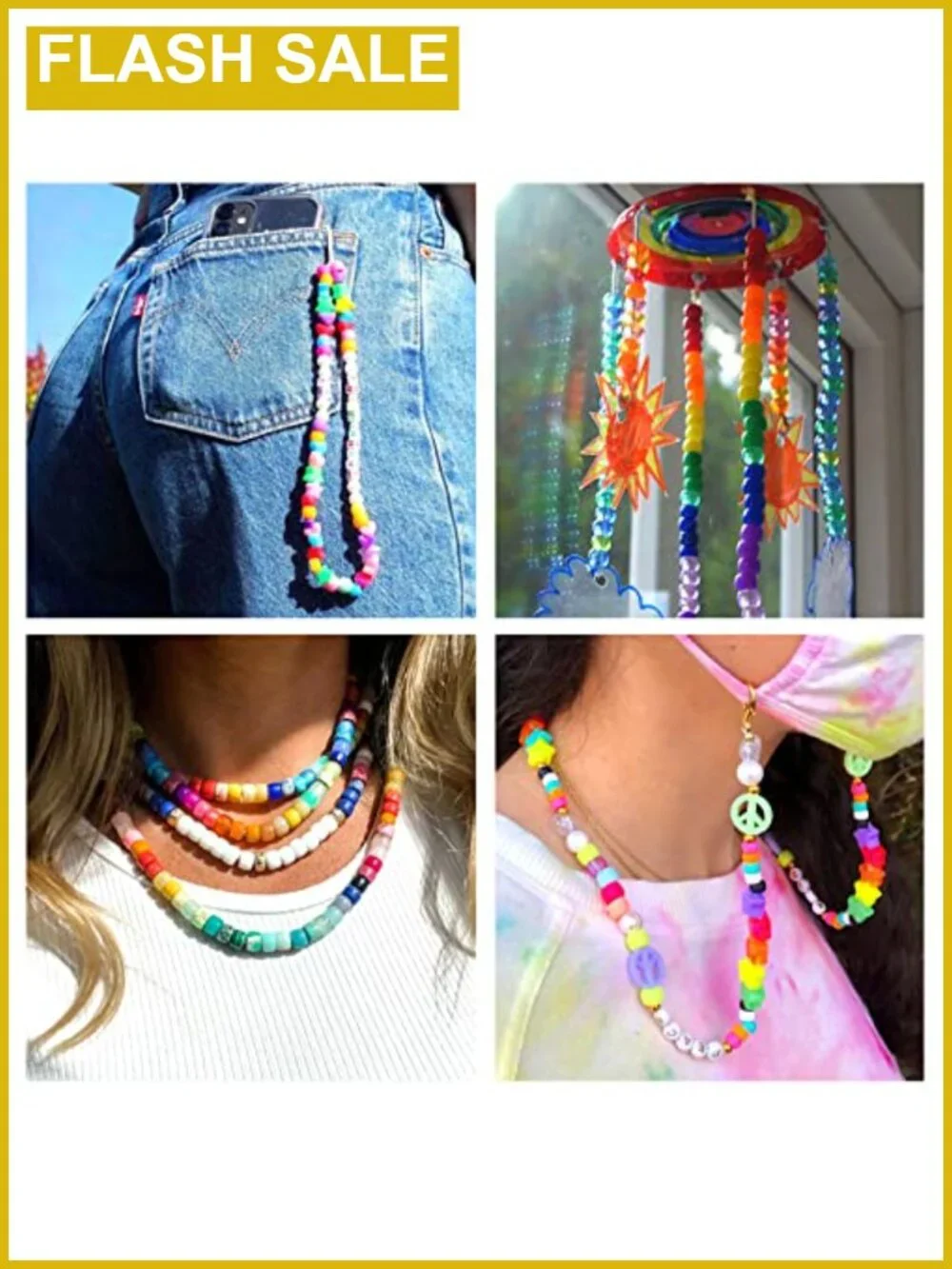 4000pcs Pony Beads Bracelet Making Kit with Letter Beads Acrylic